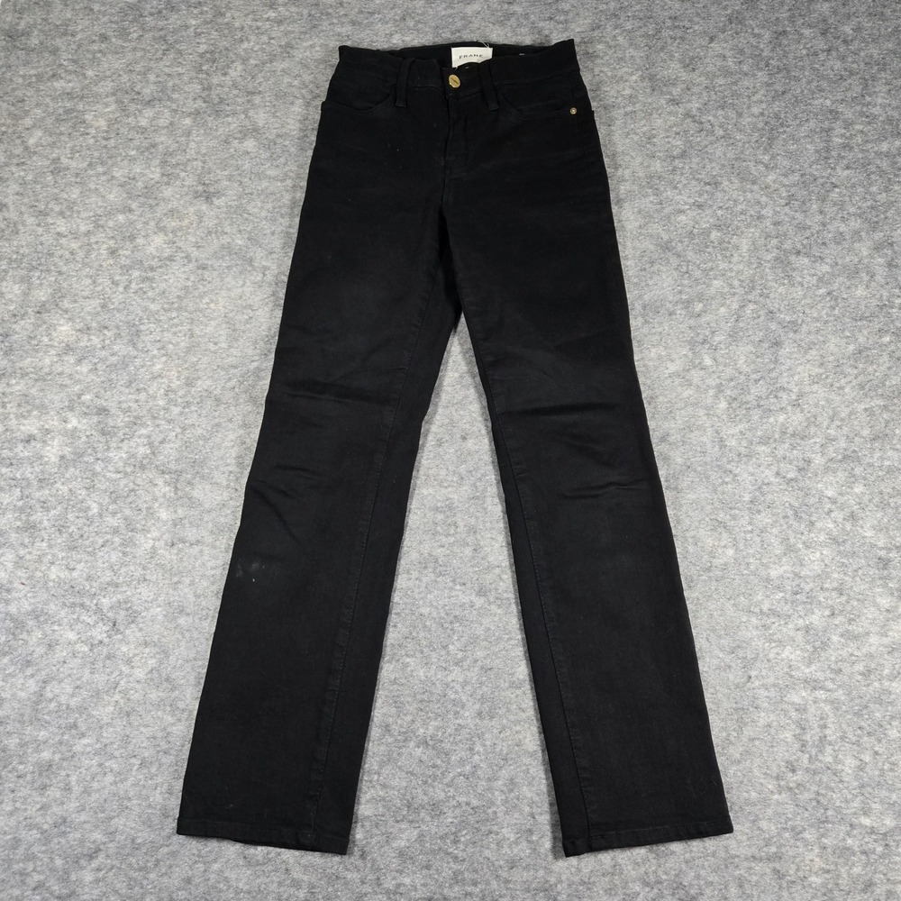 Frame Womens Black Le High Straight Slim Denim Jeans 23